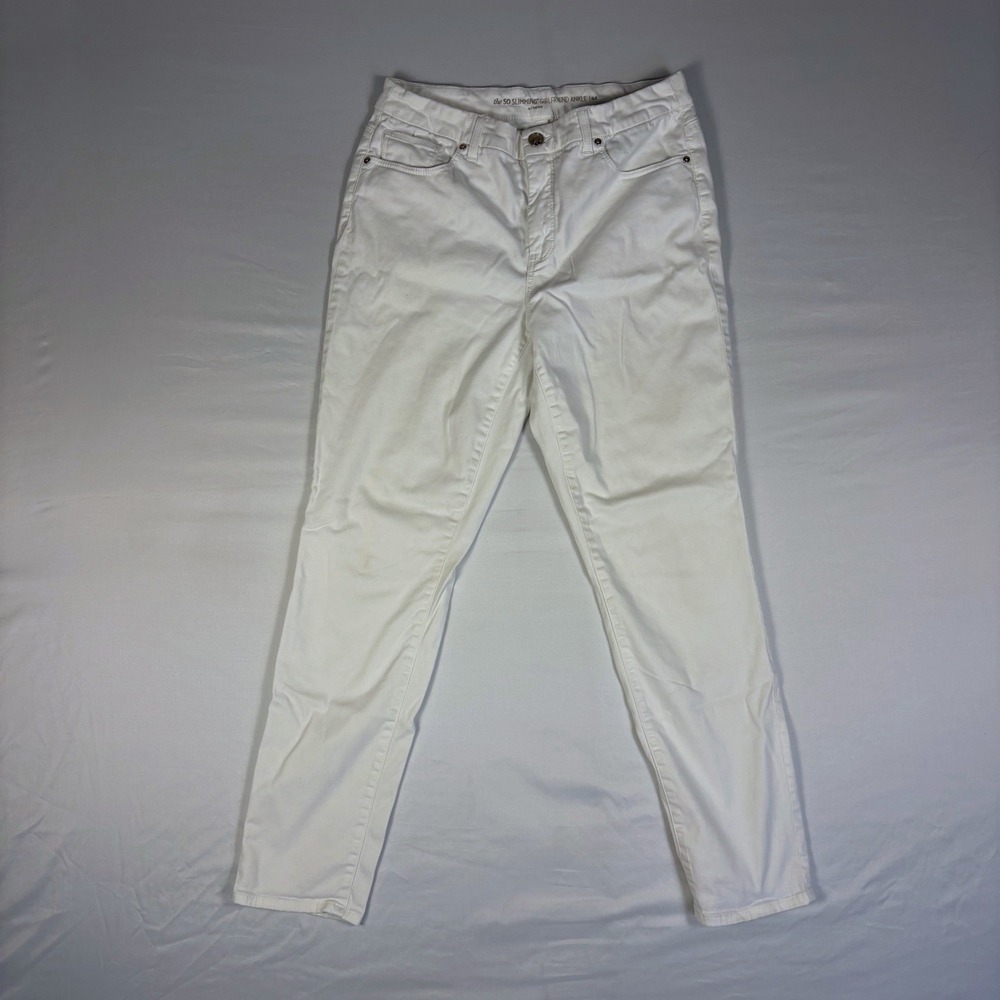 Chicos Large White Denim Straight Leg Jeans Womens Five Pocket Pants - Picture 12 of 12